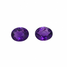 Amethyst Oval 10x8mm Matching Pair Approximately 4.52 Carats