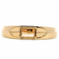 East West Emerald Cut 6x4mm Men's Ring Semi-Mount In 14K Gold