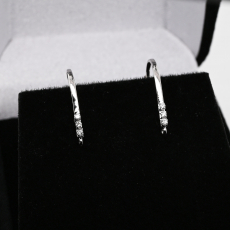 0.05 Carat White Diamond Hoop Earrings in 14K White Gold (ERFND0019)