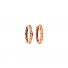 0.13 Carat White Diamond Huggie Hoop Earrings in 14K Rose Gold (ER1263)