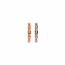 0.13 Carat White Diamond Huggie Hoop Earrings in 14K Rose Gold (ER1263)