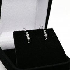 0.195 Carat White Diamond Hoop Earrings in 14K White Gold (ER0450)