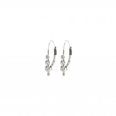 0.195 Carat White Diamond Hoop Earrings in 14K White Gold (ER0450)