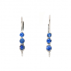 0.29 Carat Sapphire Huggie Earrings in 14K White Gold