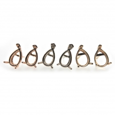 10x7mm Pear Findings in 14K Gold