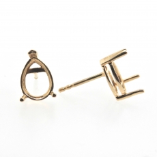 10x7mm Pear Findings in 14K Gold