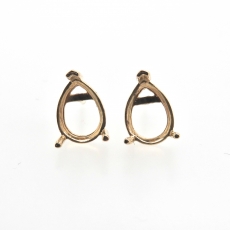 10x7mm Pear Findings in 14K Gold