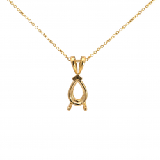 7x5mm Pear Shape Pendant Finding in 14K Gold(Chain Not Included)