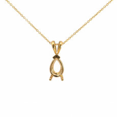 8x5mm Pear Shape Pendant Finding in 14K Gold(Chain Not Included)