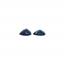 AIG Certified Madagascar Blue Sapphire Buff Top Heart Shape 10.2x9mm Matching Pair 7.47 Carat*