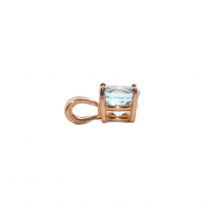 Aquamarine Round 0.90 Carat Pendant in 14K Rose Gold