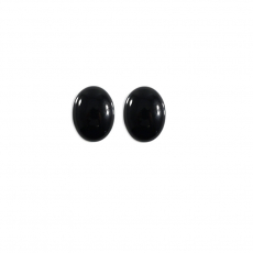 Black Onyx Cab Oval 16x12 Matching Pair Approximately 14.85 Carat