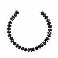 Black Spinel Beads Roundelle Shape 6mm Accent Bead 6 Inch Line