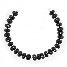 Black Spinel Beads Roundelle Shape 7mm Accent Bead 6 Inch Line