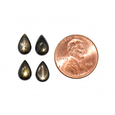 Black Star Sapphire Cab Pear Shape 9x6mm Approximately 5 Carat