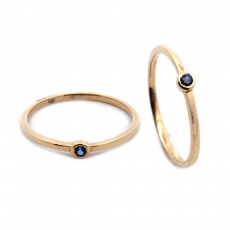 Blue Sapphire 0.05 Carat Stackable Ring Band in 14K Yellow Gold