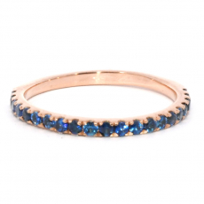 Blue Sapphire 0.41 Carat Stackable Ring Band in 14K Rose Gold