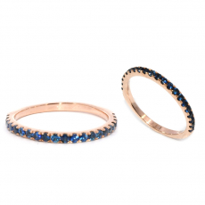 Blue Sapphire 0.41 Carat Stackable Ring Band in 14K Rose Gold