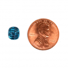 Blue Zircon Cushion Shape 5.8x5mm Single Piece Approximately 1.82 Carat