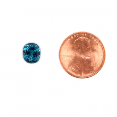 Blue Zircon Oval 5.7x4.9 Single Piece Approximately1.62