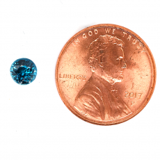 Blue Zircon Round Shape 5mm Single Piece Approximately 1.12 Carat