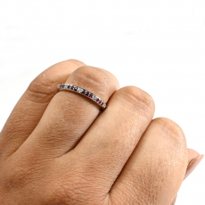 Burmese Ruby 0.22 Carat Stackable Ring Band in 14K White Gold with Diamonds