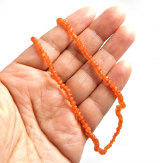 Carnelian Beads Roundelle Shape 3mm Accent Bead Ready To Wear Necklace