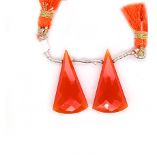 Carnelian Drops Conical Shape 28x15mm Drilled Bead Matching