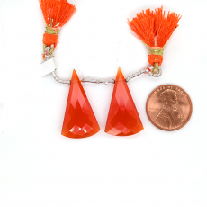 Carnelian Drops Conical Shape 28x15mm Drilled Bead Matching