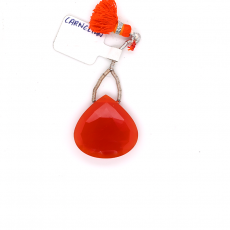 Carnelian Drops Heart Shape 25x25mm Drilled Bead Single {iece