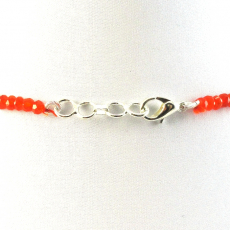 Carnelian Rondelle 3.5-4mm Beads Single Strand Ready to wear Necklace