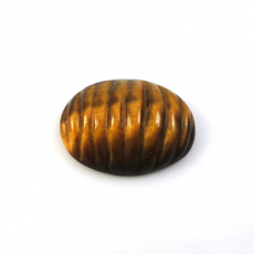 Carved Tiger's Eye Cab Oval 18X13mm Single Piece Approximately 9 Carat