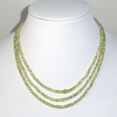 Chrysoberyl Cat's Eye Smooth Rondelle 2-6mm Beads in 3lines Ready to Wear Necklace