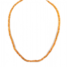 Citrine Beads Roundelle Shape 4mm Accent Bead Ready To Wear Necklace