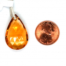 Citrine Drop Almond Shape 27x17mm Drilled Bead Single Pendant Piece