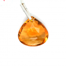 Citrine Drop Heart Shape 18x18mm Drilled Bead Single Pendant Piece