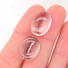 Clear Quartz Cab Oval 16x12mm Matching Pair Approximately 17.27 Carat