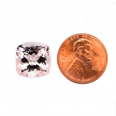 Cor De Rosa Morganite Cushion 9mm Single Piece Approximately  2.92 Carat