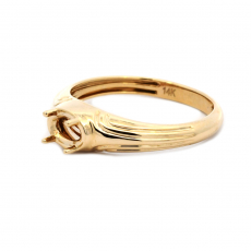 East West Oval Shape 6x4mm Men's Ring Semi Mount in 14K Yellow Gold  (RG5738)