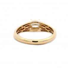 East West Oval Shape 6x4mm Men's Ring Semi Mount in 14K Yellow Gold  (RG5738)