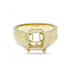 Emerald Cut 10x8mm Men's Ring Semi Mount In 14K Yellow Gold  (RG0580)