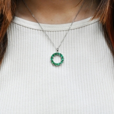 Emerald Oval 2.18 Carat Pendant in 925 Sterling Silver