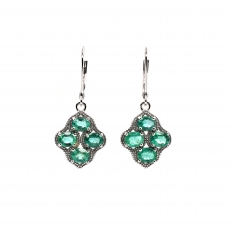 Emerald Oval 2.54 Carat Earring in 925 Sterling Silver