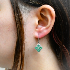 Emerald Oval 2.54 Carat Earring in 925 Sterling Silver