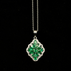 Emerald Oval 2.79 Carat Pendant In 925 Sterling Silver