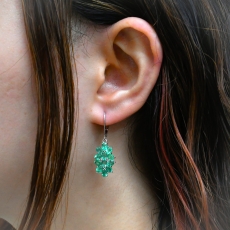 Emerald Oval 4.15 Carat Earring in 925 Sterling Silver