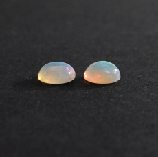 Ethiopian Opal Cab Round 6mm Matching Pair Approximately 1.07 Carat