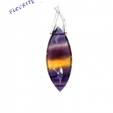 Fluorite Drop Marquise Shape 33x13mm Drilled Bead Single Pendant Piece