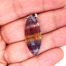 Fluorite Drop Marquise Shape 33x13mm Drilled Bead Single Pendant Piece