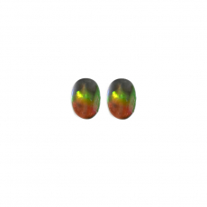 Fossilized Ammolite Cab Oval 6x4mm Matching Pair Approximately 0.83 Crat